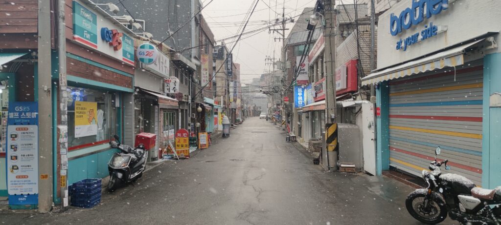 straat in de elektronica buurt van Seoul